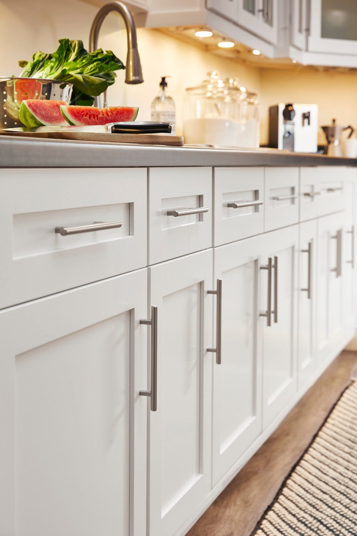 Valleywood Cabinetry 12-in W x 34.5-in H x 24-in D Marine Blue Birch 3-Drawer Base Ready To Assemble Plywood Cabinet (Flat Panel Style)