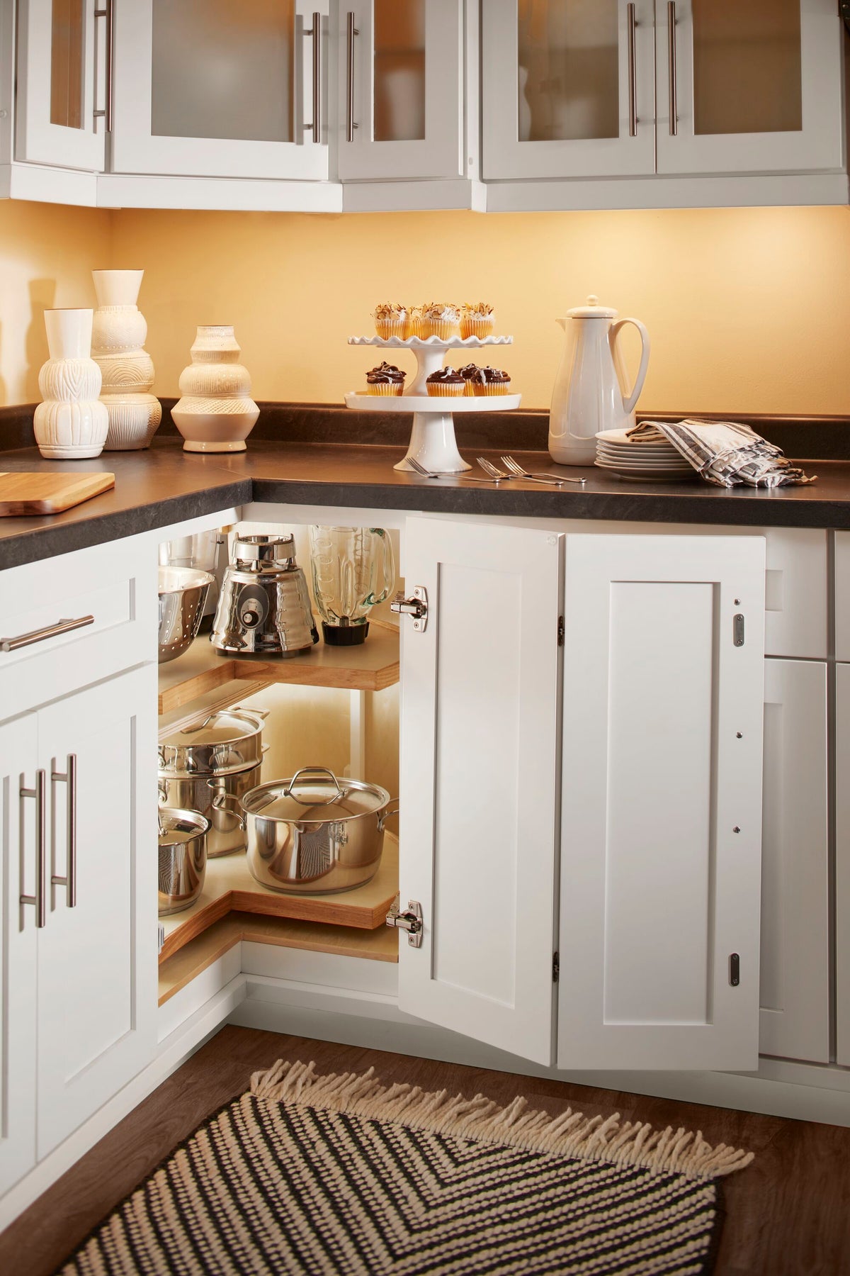 Valleywood Cabinetry 33-in W x 96-in H x 24-in D Marine Blue Birch 3-Drawers Single or Double Oven Pantry Ready To Assemble Plywood Cabinet (Flat Panel Shaker Style)