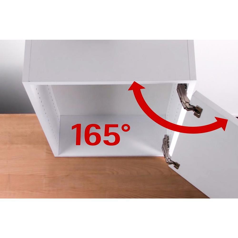 165-Degree 35 mm Full Overlay Frameless Cabinet Door Hinges with Installation Screws (15-Pairs) - Super Arbor