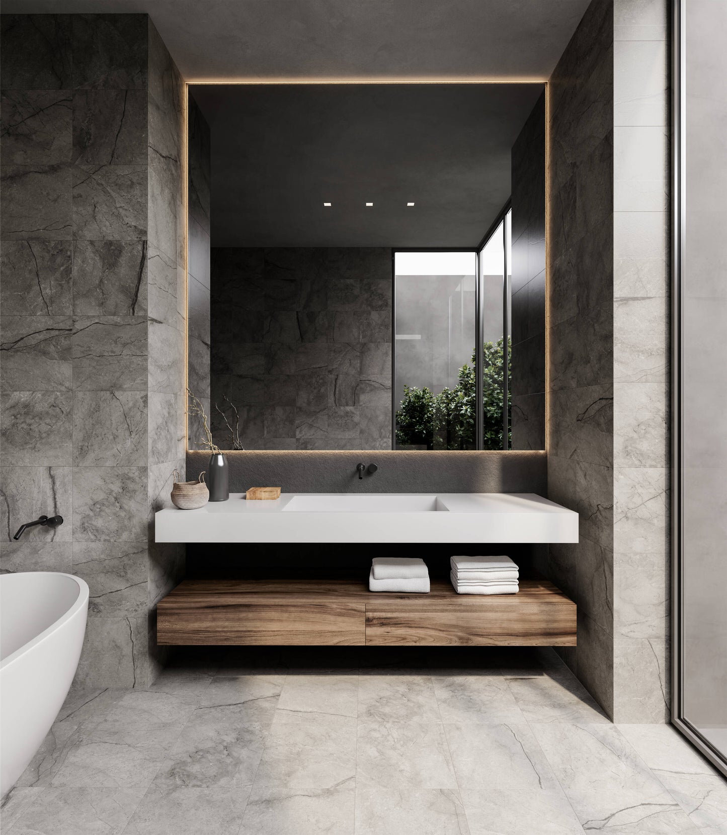 Satori Regent Argento 13-in x 13-in Matte Porcelain Stone Look Floor and Wall Tile (1.17-sq. ft/ Piece)