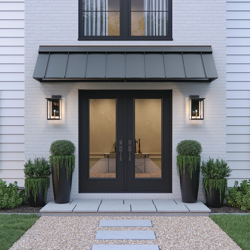 JELD-WEN 72-in x 80-in Steel French, Right-hand inswing – installed room view