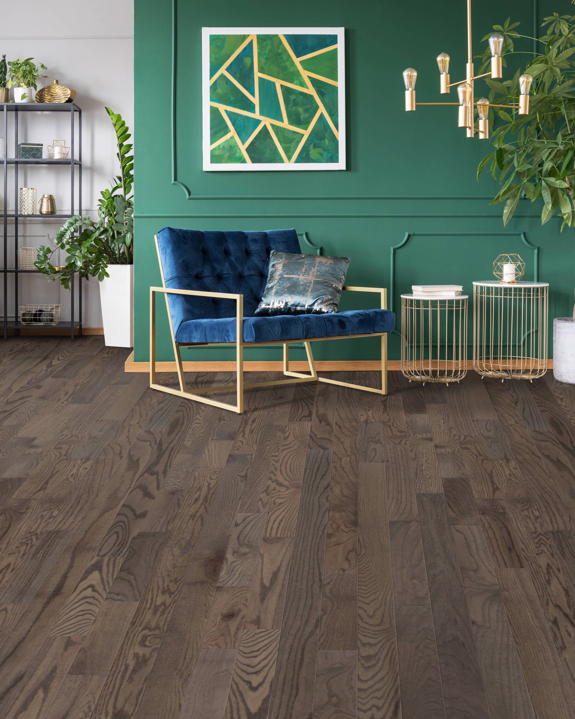 Beasley Red oak Graphite hardwood flooring — installed room view