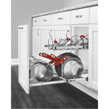 Rev-A-Shelf Two-Tier Pull-Out Cookware Organizer, 20.75-in W x 18-in H, Chrome, Soft-Close