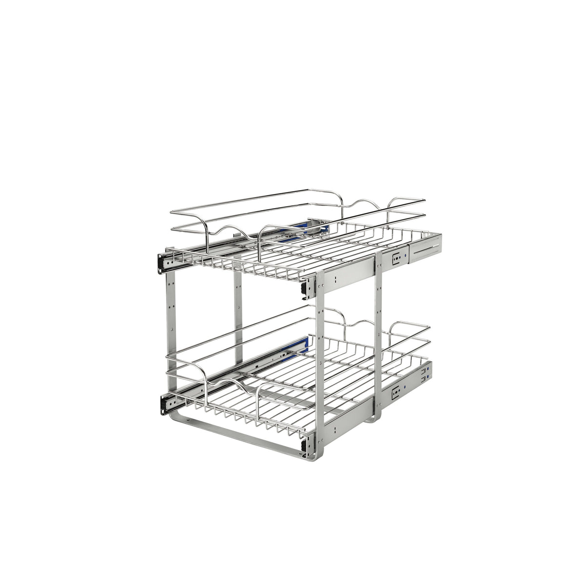 Rev-A-Shelf Two-Tier Pull-Out Baskets, 14.75-in W x 19-in H x 22-in D, Chrome, Soft-Close, 100-lb Slides
