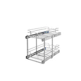 Rev-A-Shelf 11.75-in W x 19-in H 2-Tier Pull-Out Chrome Metal Soft-Close Basket Organizer, 22-in D