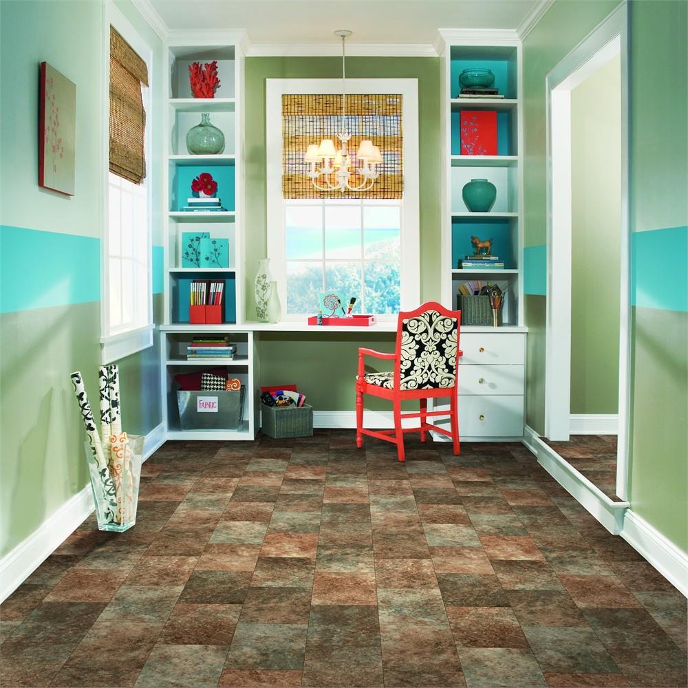 Armstrong Flooring Pickwick Landing III 12-ft W x Cut-to-Length Iron Point Dark Earth Low-Gloss Sheet Vinyl Flooring