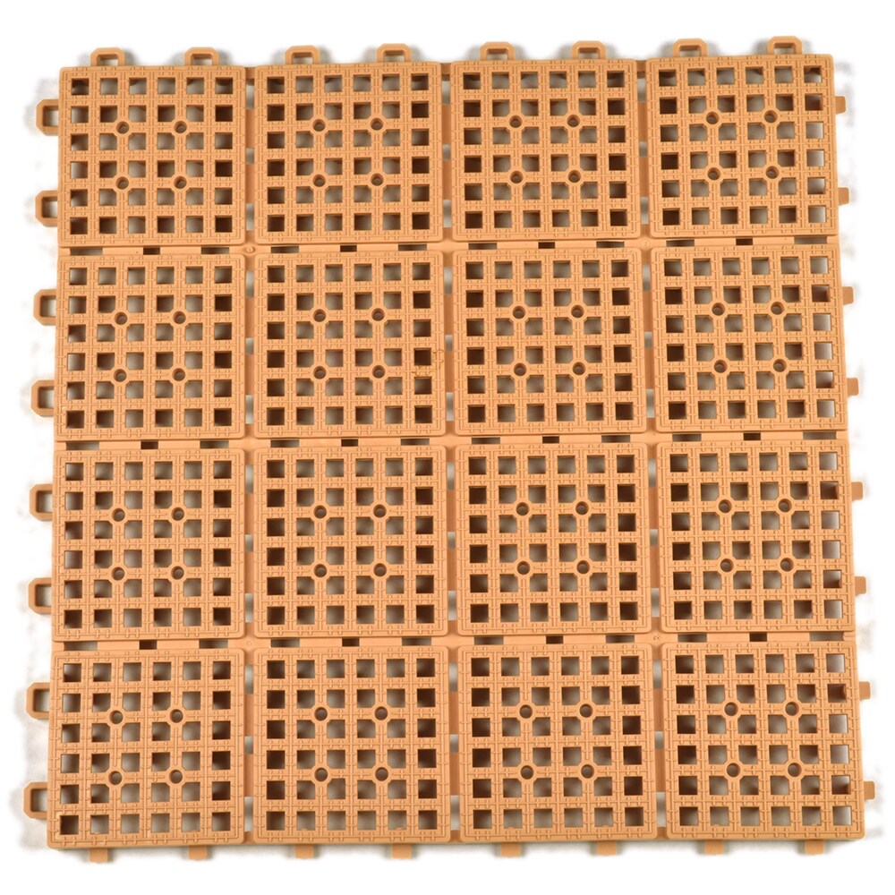 Greatmats Brown PVC Deck Tiles (25-Pack) - Waterproof, Slip Resistant, Easy DIY Installation