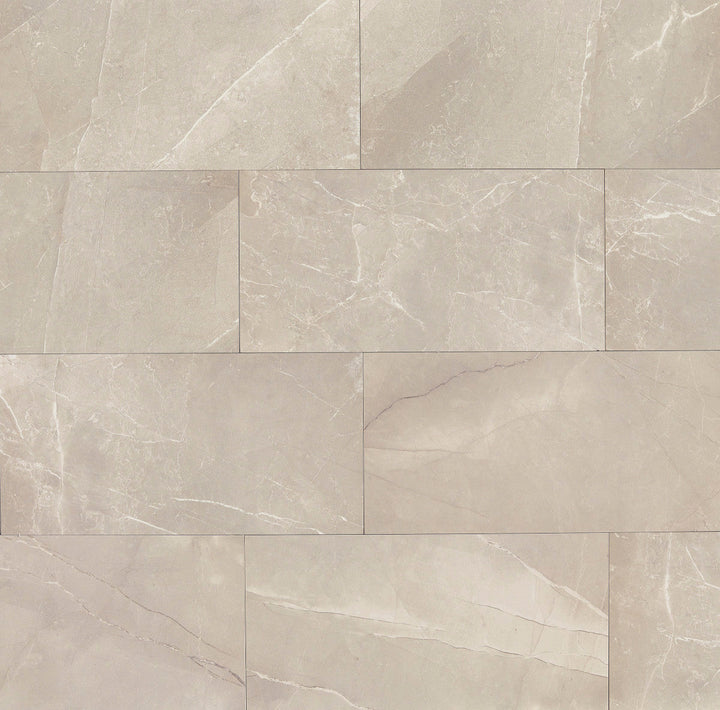 Bedrosians Tortora 12-in x 24-in Honed Porcelain Marble Look Floor and Wall Tile, 11.63-sq ft per Carton