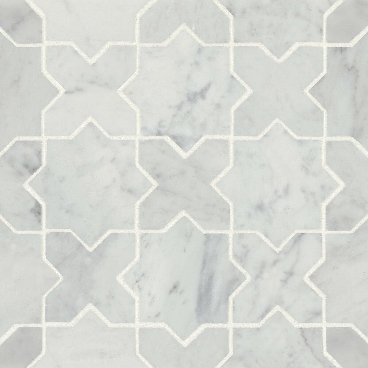 Bedrosians Monet White Carrara 12-in x 12-in Honed Natural Stone Marble Mixed Pattern Marble Look Tile (5.1-sq. ft/ Carton)
