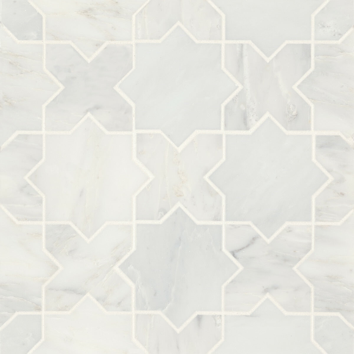 Bedrosians Monet Oriental White 12-in x 12-in Honed Natural Stone Marble Mixed Pattern Tile (5.1-sq ft/Carton)