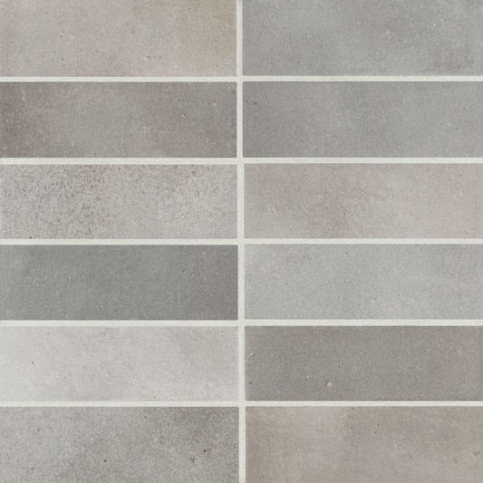 Bedrosians Celine Greige 2-in x 6-in Matte Porcelain Subway Floor and Wall Tile (5.33-sq. ft/ Carton)