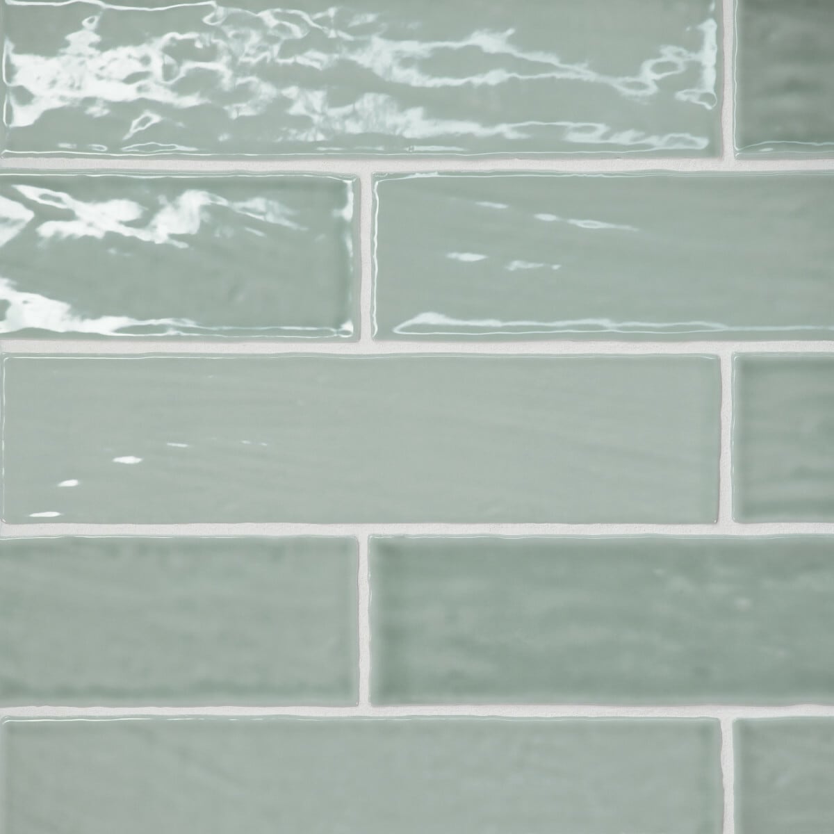 Bedrosians Marin Aloe Green (Light Green) 3-in x 10-in Glossy Ceramic Subway Wall Tile (5.09-sq. ft/ Carton)