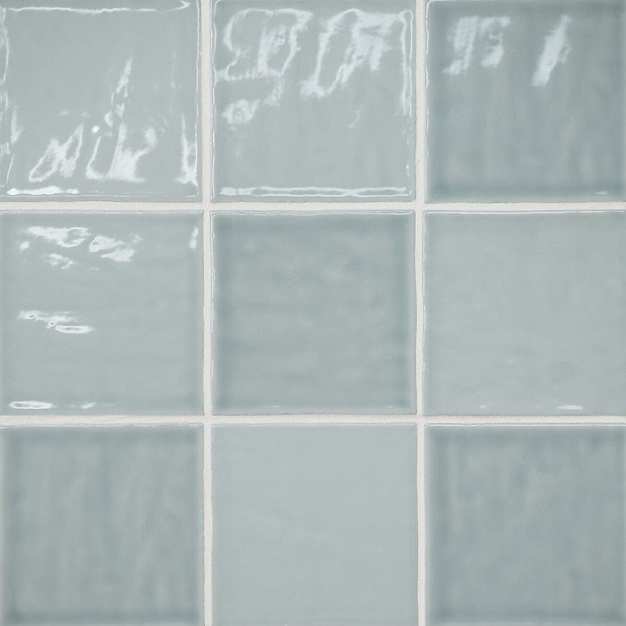 Bedrosians Marin Misty Blue (Light Blue) 4-in x 4-in Glossy Ceramic Subway Wall Tile (5.49-sq. ft/ Carton)
