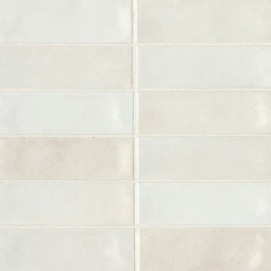 Bedrosians Celine White 2-in x 6-in Glossy Porcelain Subway Floor and Wall Tile (5.33-sq. ft/ Carton)