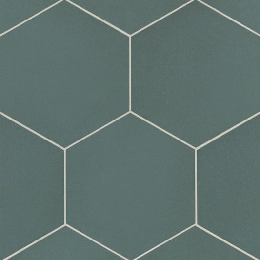 Bedrosians Makoto Arashi Blue 10-in x 11-in Matte Porcelain Floor and Wall Tile, Hexagon (10.76 sq ft/Carton)