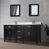 Savona 72 in. W x 22 in. D x 36 in. H Bath Vanity in Espresso with Vanity Top in White with White Basin and Mirror - Super Arbor
