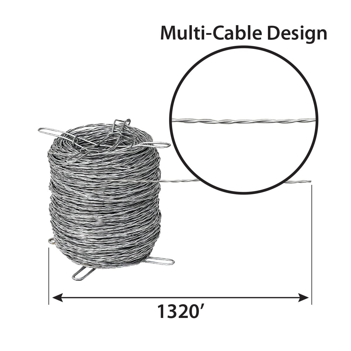 IRONRIDGE 1320-Feet Galvanized Steel Barbless Wire Rolled Fencing