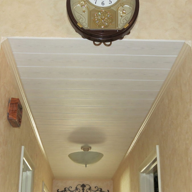 A La Maison Ceilings 3.25-ft x 0.5-ft Country White Polystyrene Surface-mount Ceiling Plank (12-Pack, 19.5-sq ft / Case)