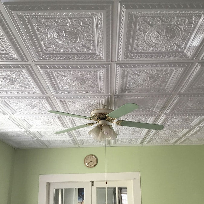From Plain to Beautiful in Hours 2-ft x 2-ft Economy La Scala White PVC Drop Ceiling Tile (10-Pack, 40-sq ft / Case)