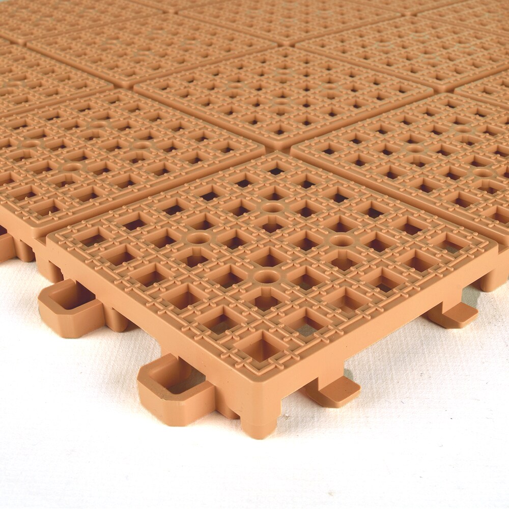 Greatmats Brown PVC Deck Tiles (25-Pack) - Waterproof, Slip Resistant, Easy DIY Installation