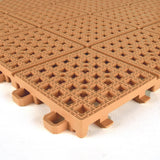 Greatmats Brown PVC Deck Tiles (25-Pack) - Waterproof, Slip Resistant, Easy DIY Installation