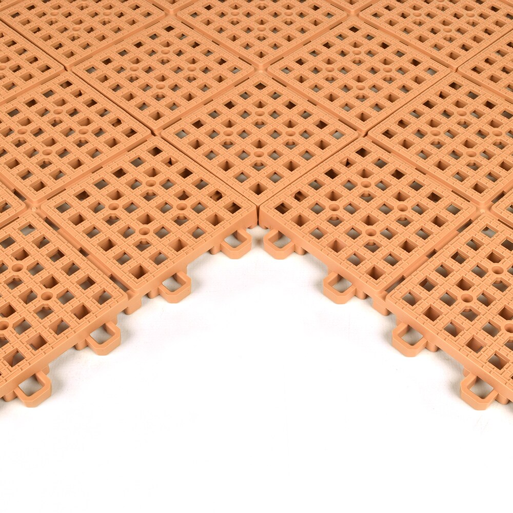 Greatmats Brown PVC Deck Tiles (25-Pack) - Waterproof, Slip Resistant, Easy DIY Installation