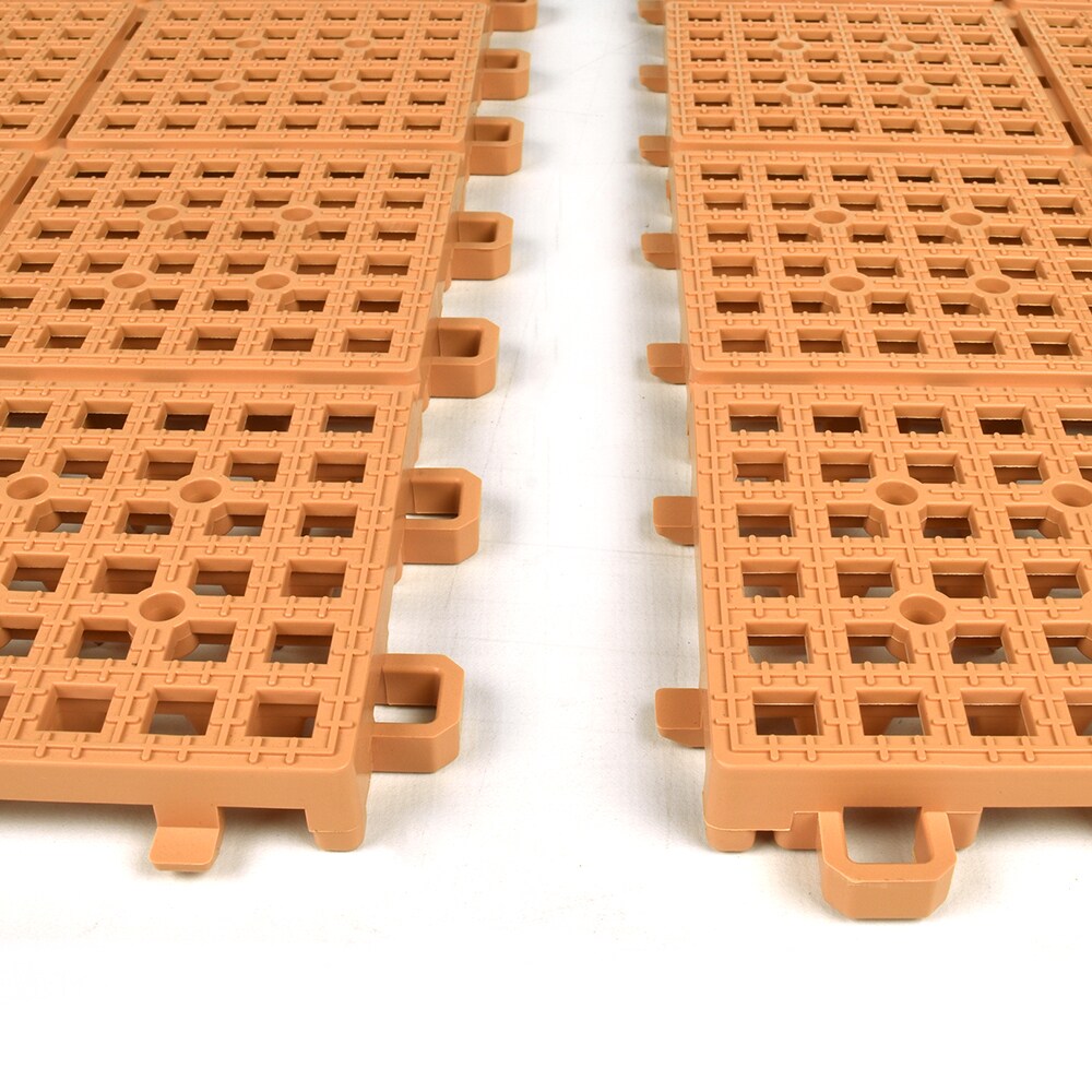Greatmats Brown PVC Deck Tiles (25-Pack) - Waterproof, Slip Resistant, Easy DIY Installation