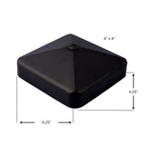 Fence Armor 4-in x 4-in Post Cap Powder Coated Black Metal Deck Post Cap
