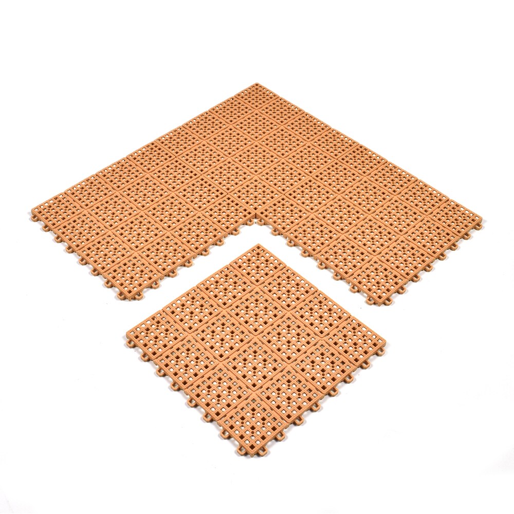 Greatmats Brown PVC Deck Tiles (25-Pack) - Waterproof, Slip Resistant, Easy DIY Installation