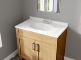 allen + roth Innsbrook 33-in W x 84-in H x 24-in D Rye 1-Drawer Base Fully Assembled Cabinet (Flat Panel Shaker Style)