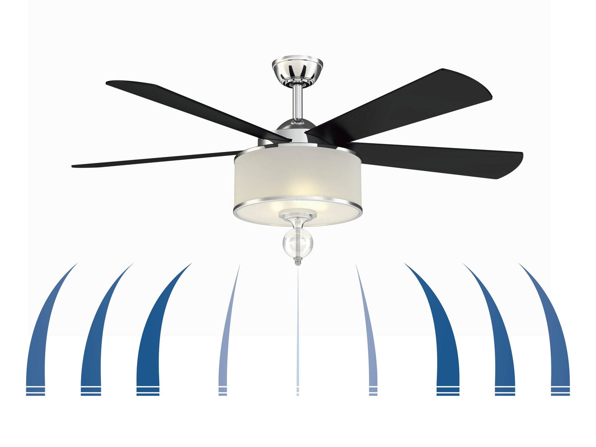 Fanimation Studio Collection Victoria Harbor 52-in Polished Chrome LED Indoor Ceiling Fan with Light and Remote, 5-Blade