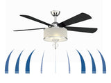 Fanimation Studio Collection Victoria Harbor 52-in Polished Chrome LED Indoor Ceiling Fan with Light and Remote, 5-Blade