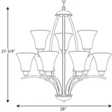 Progress Lighting Joy 9-Light Brushed Nickel Traditional Chandelier