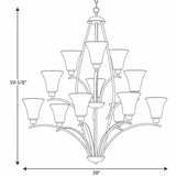Progress Lighting Joy 12-Light Brushed Nickel Traditional Chandelier