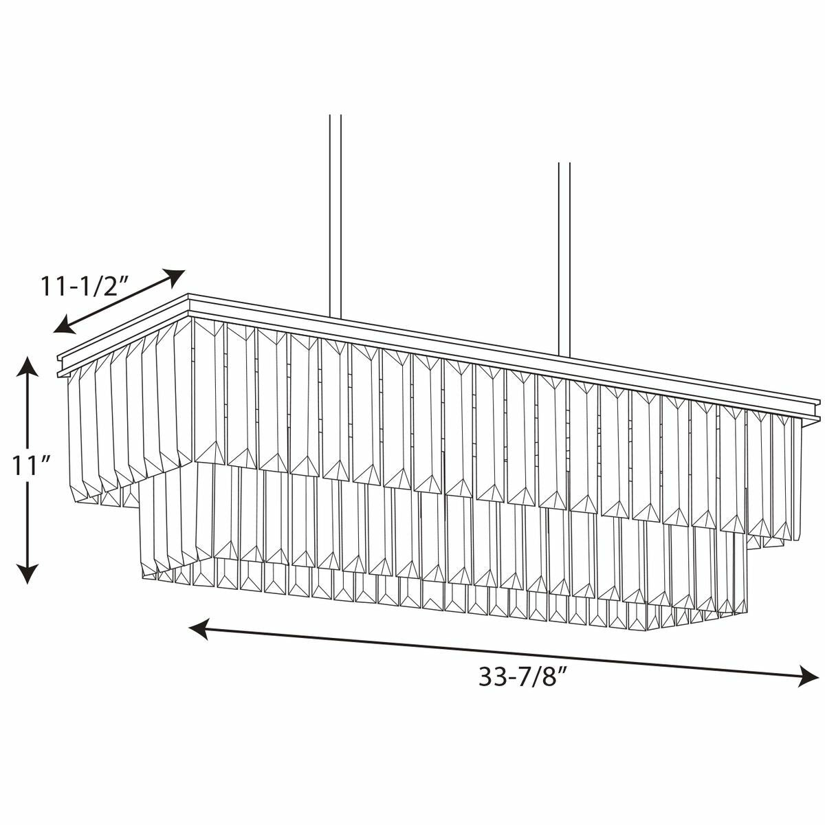 Progress Lighting Glimmer 4-Light Linear Kitchen Island Light in Silver Ridge, 33.875-in W x 11-in H