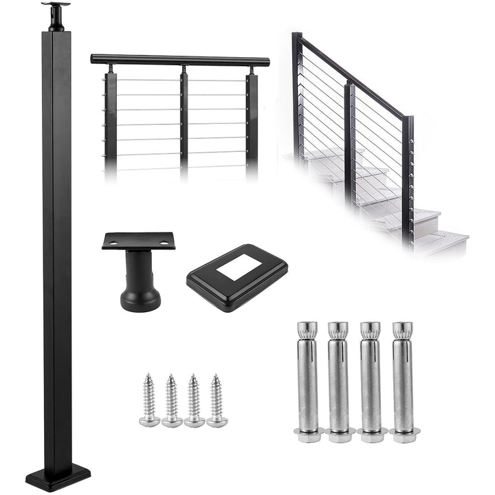 VEVOR railing post 3.5-ft x 1.97-in Stainless Steel Deck Stair Rail Kit
