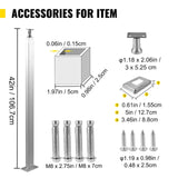 VEVOR railing post 3.5-ft x 1.97-in Stainless Steel Deck Stair Rail Kit