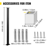 VEVOR railing post 3-ft x 1.5-in Stainless Steel Deck Stair Rail Kit