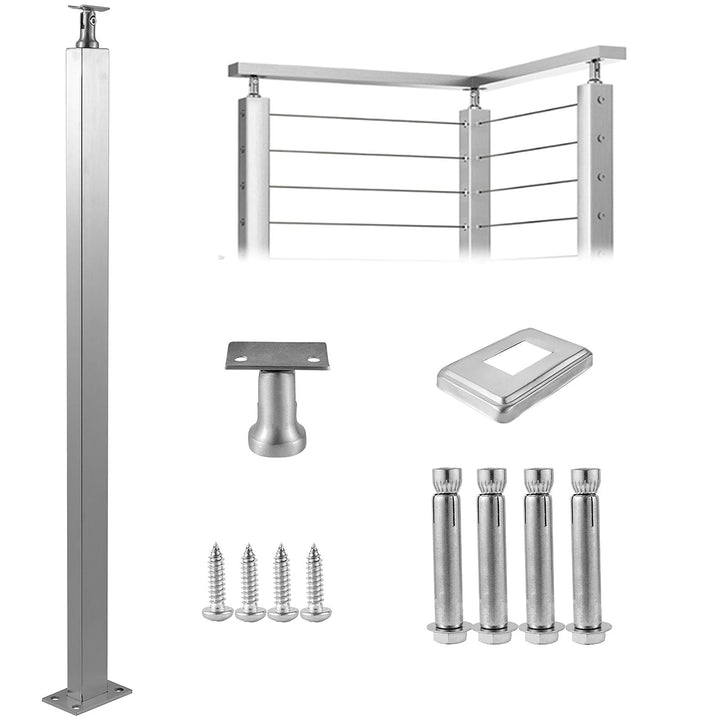 VEVOR railing post 3-ft x 1.97-in Stainless Steel Deck Stair Rail Kit