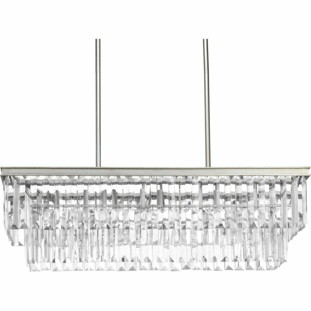 Progress Lighting Glimmer 4-Light Linear Kitchen Island Light in Silver Ridge, 33.875-in W x 11-in H