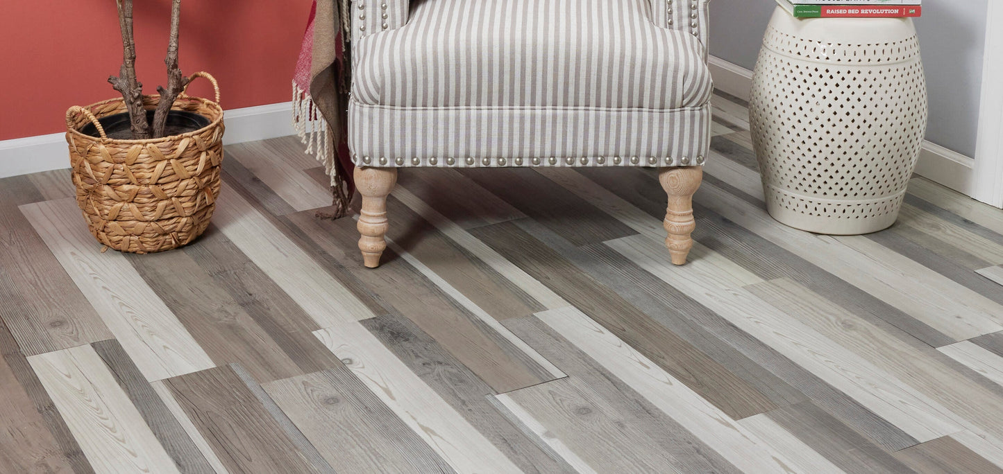 Lucida USA BaseCore Reclaimed 6-in W x 36-in L x 2-mm Waterproof Peel-and-Stick Luxury Vinyl Plank Flooring, 12-mil Wear Layer (54-sq ft Carton)