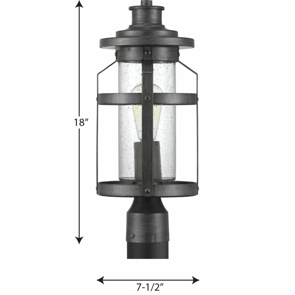 Progress Lighting Haslett 18-in Antique Pewter Farmhouse Outdoor Post Lantern, 100W Max