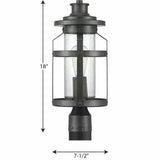 Progress Lighting Haslett 18-in Antique Pewter Farmhouse Outdoor Post Lantern, 100W Max