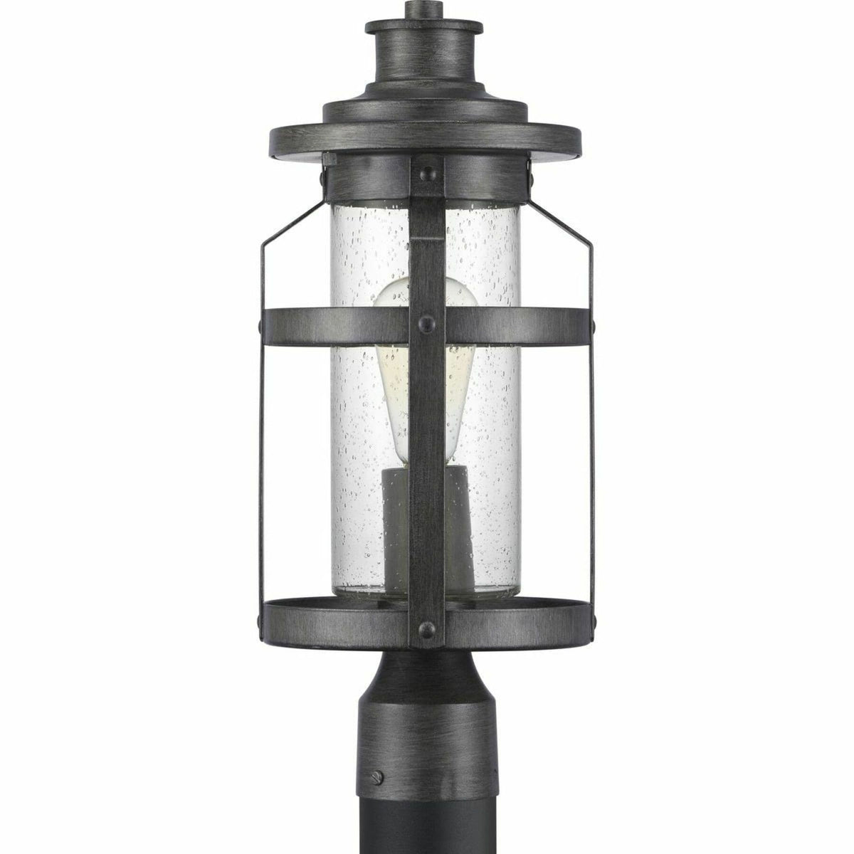 Progress Lighting Haslett 18-in Antique Pewter Farmhouse Outdoor Post Lantern, 100W Max