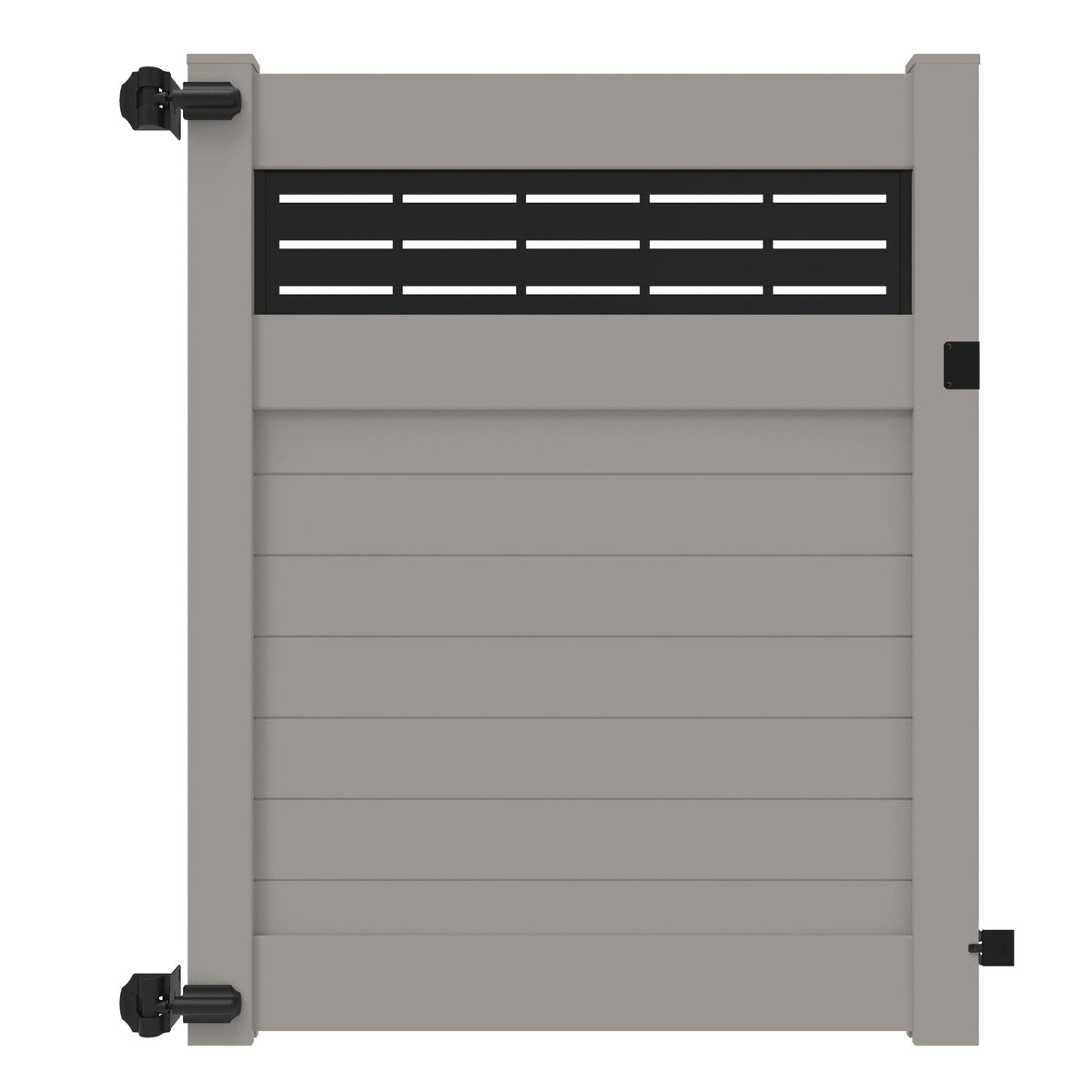 Freedom Newbeck Boardwalk/Barington Boardwalk 6-ft H x 5-ft W Gray Vinyl Flat-top Fence Gate Kit (Unassembled)