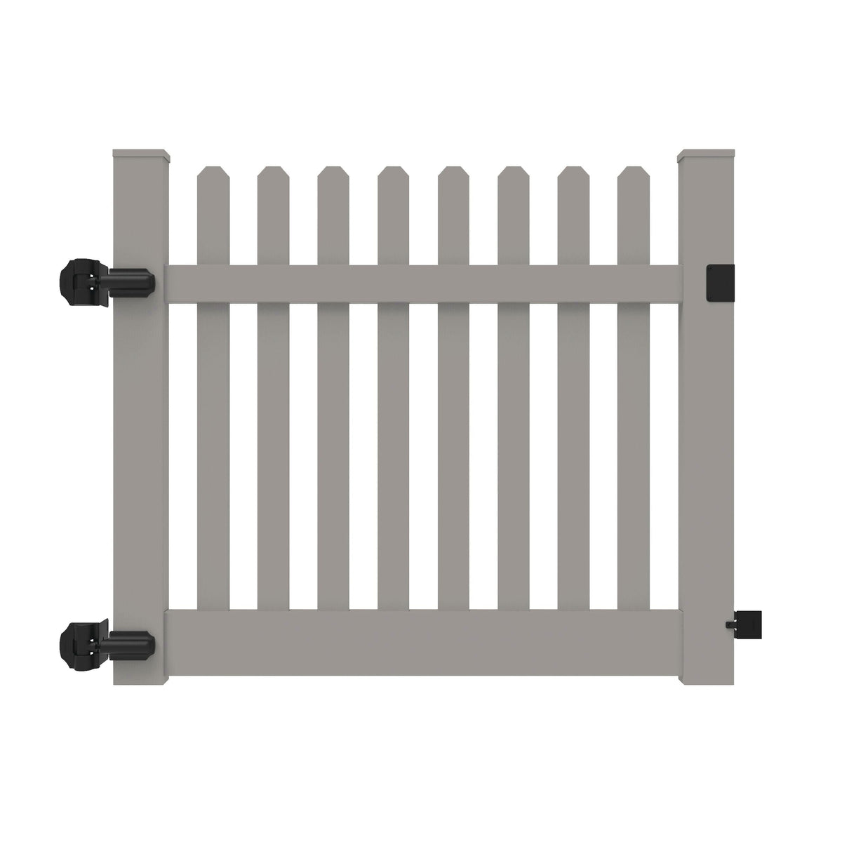 Freedom Lennox 4-ft H x 5-ft W Gray Vinyl Picket Fence Gate Kit (Unassembled)