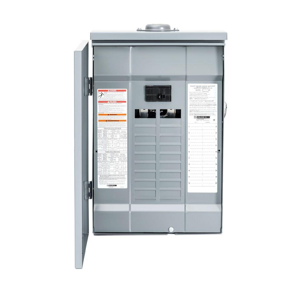 Homeline 100 Amp 20-Space 40-Circuit Outdoor Main Breaker Plug-On Neutral Load Center - Super Arbor