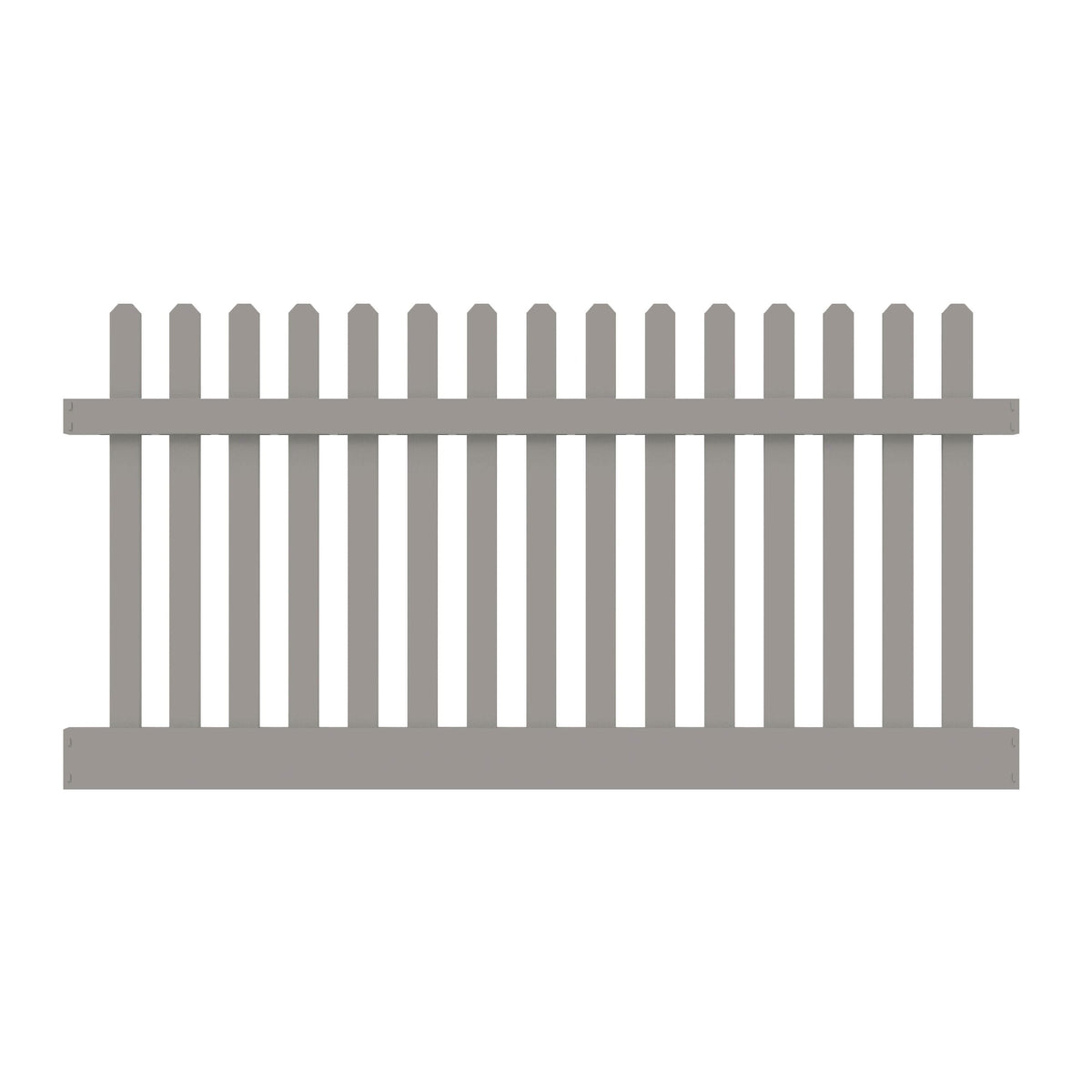 Freedom Lennox 4-ft H x 8-ft W Gray Vinyl Picket Fence Panel (Unassembled)