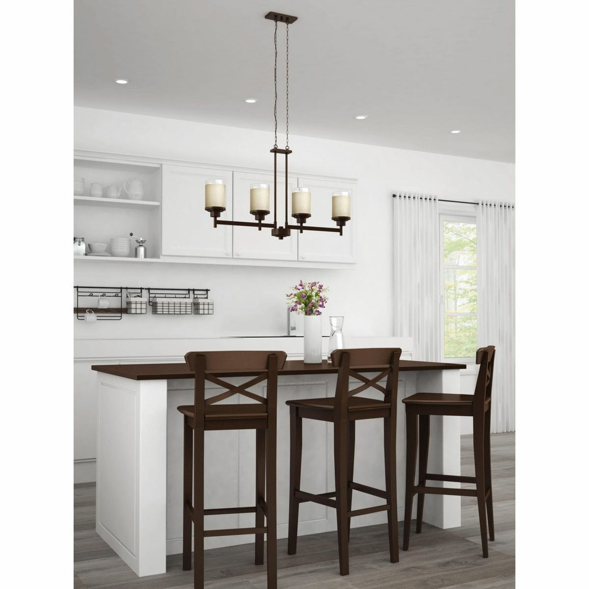 Progress Lighting Alexa 4-Light Antique Bronze Transitional Chandelier