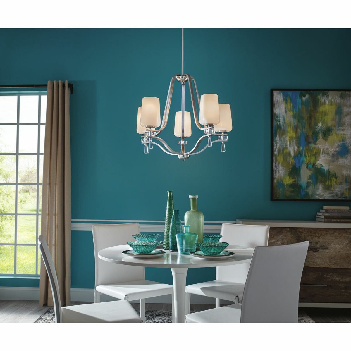 Progress Lighting Indulge 5-Light Brushed Nickel Transitional Chandelier